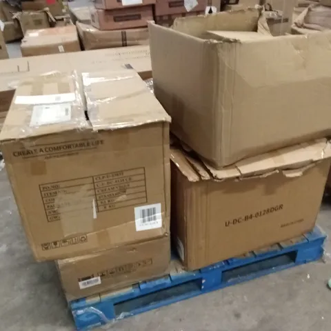 PALLET OF ASSORTED INCOMPLETE FURNITURE PARTS AND PIECES