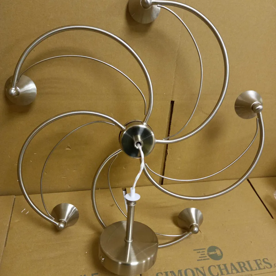 DAR LIGHTING LUTHER 6 LIGHT SEMI FLUSH SATIN CHROME CRYSTAL 