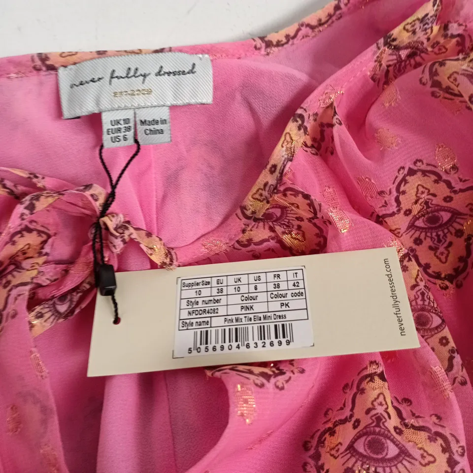 NEVER FULLY DRESSED PINK MIX ELLA MINI DRESS – UK 10 (EU 38) US 6