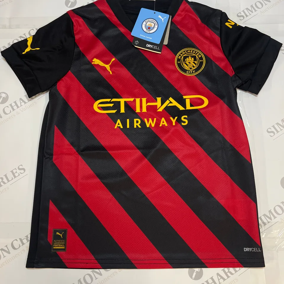 PUMA MANCHESTER CITY AWAY TOP IN BLACK SIZE 9-10YR