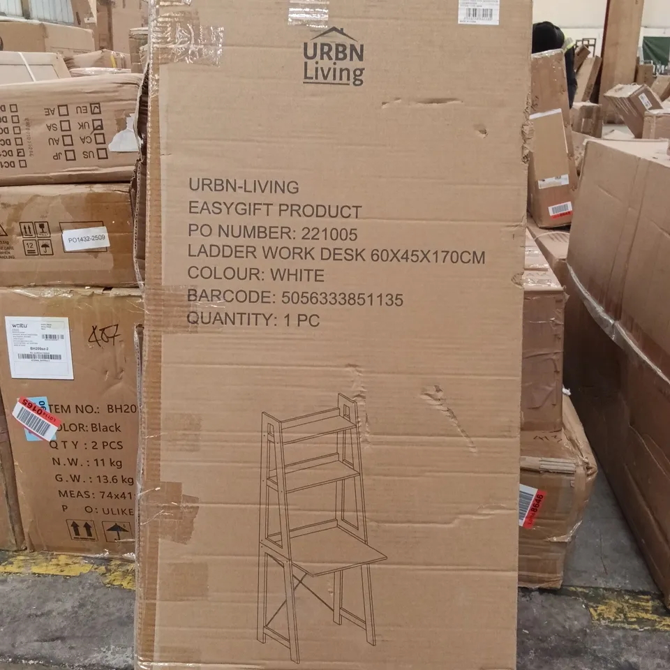 BOXED URBAN LIVING LADDER WORK DESK - WHITE (1 BOX)