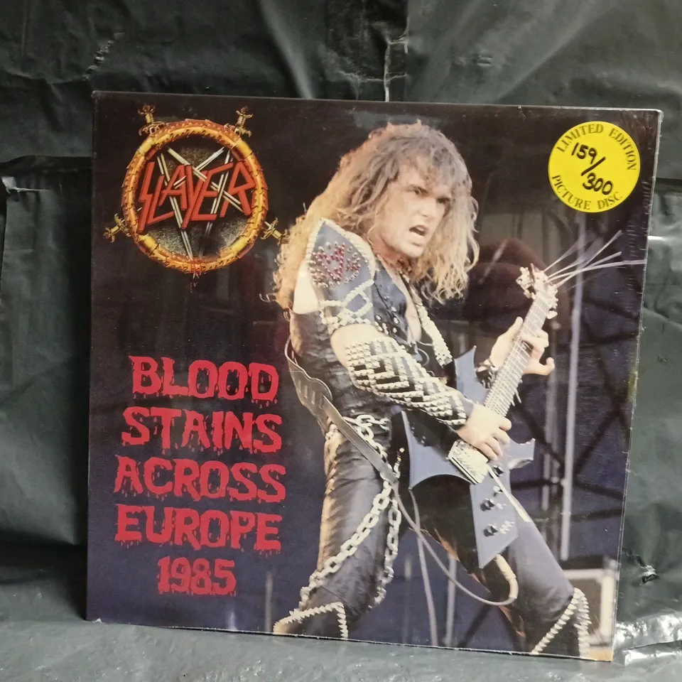 SLAYER BLOODSTAINS ACROSS EUROPE 1985 LIMITED EDITION PICTURE DISC VINYL - 159/300