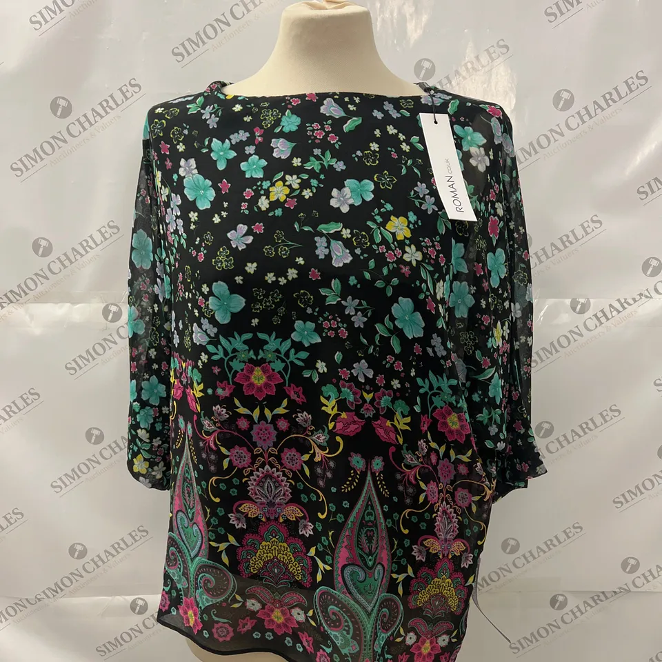 ROMAN BORDER OVERLAY TOP IN GREEN SIZE 10