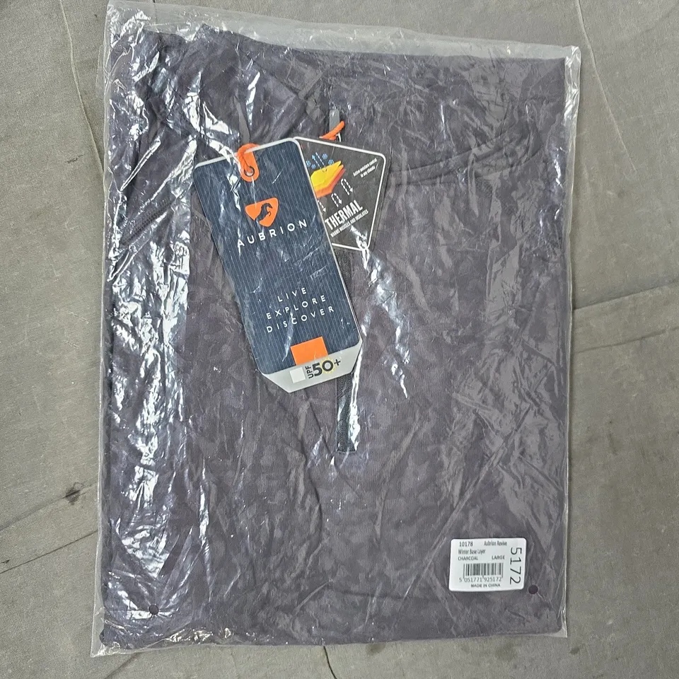 AUBRION REVIVE WINTER BASE LAYER IN CHARCOAL SIZE LARGE