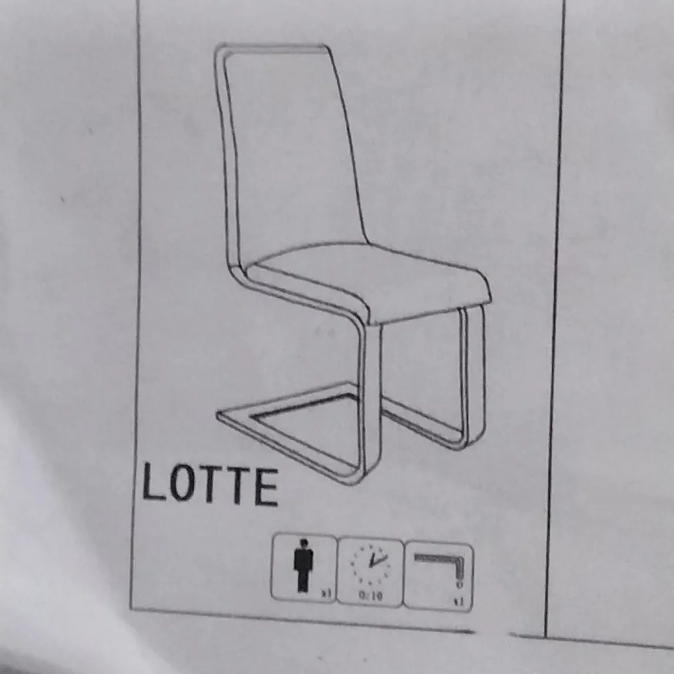 BOXED LEATHER DINING CHAIR IN BLACK PU - 54 X 42 X 97CM  