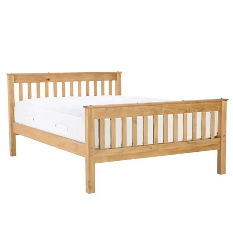 BOXED 4' SOMERSET SMALL DOUBLE BED FRAME - NATURAL (2 BOXES)