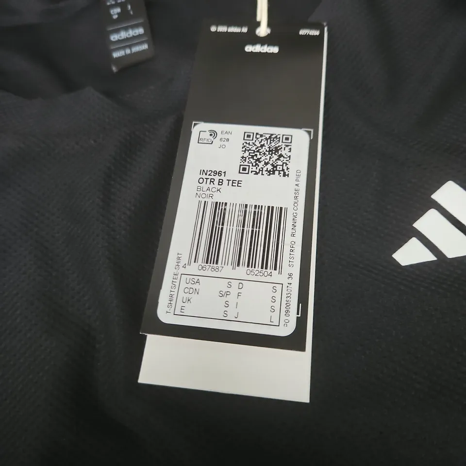 ADIDAS RUNNING T-SHIRT BLACK, SIZE S (UK)