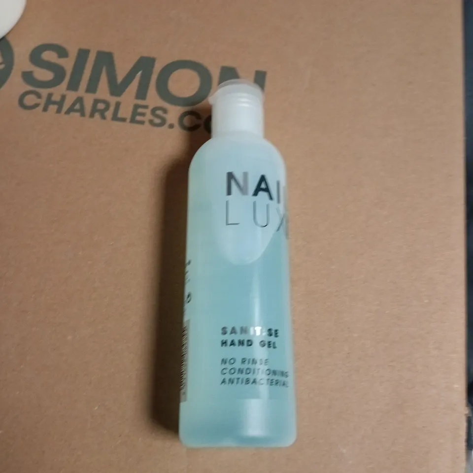 BOX OF APPROXIMATELY 20 ASSORTED COSMETIC ITEMS INCLUDING NAIL LUX BUFFERING CREAM , NAIL LUX FOOT CREAM AND NAIL LUX HAND GEL 