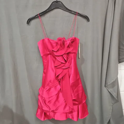 KAREN MILLEN PINK SATIN DRESS, UK 6 (US 2, EU 34)