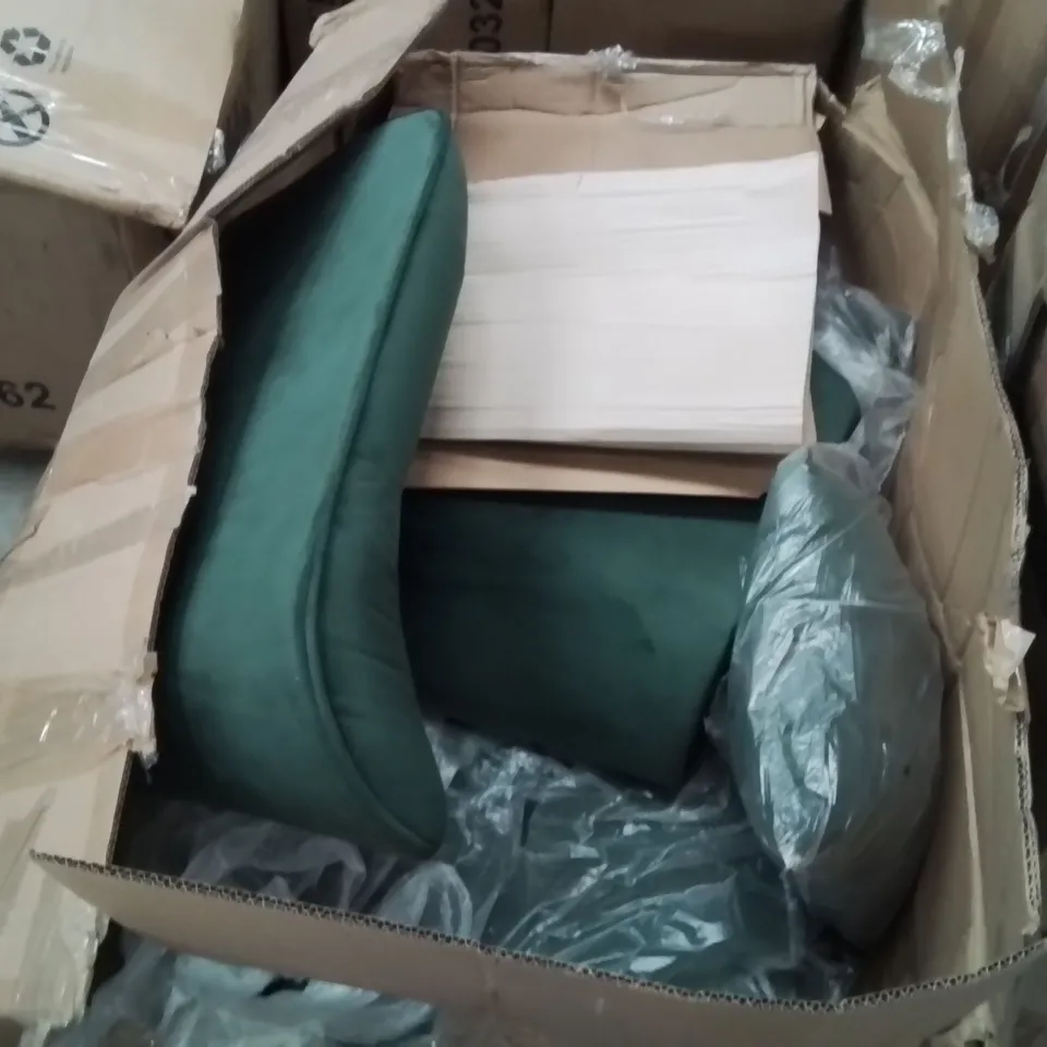 BOXED LOREN 2 SEATER SOFA MOSS GREEN CLASSIC VELVET 