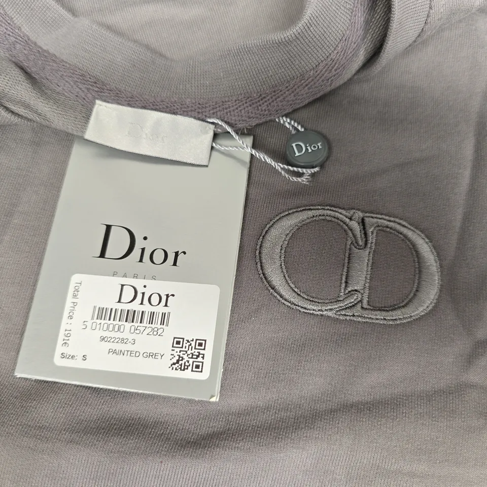 DIOR PAINTED GREY CREW JUMPER - S