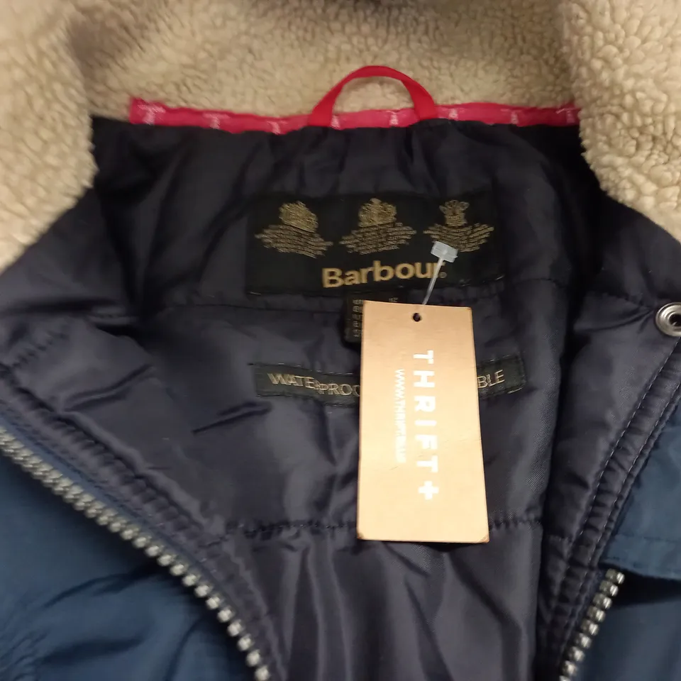 BARBOUR NAVY COAT - UK 12