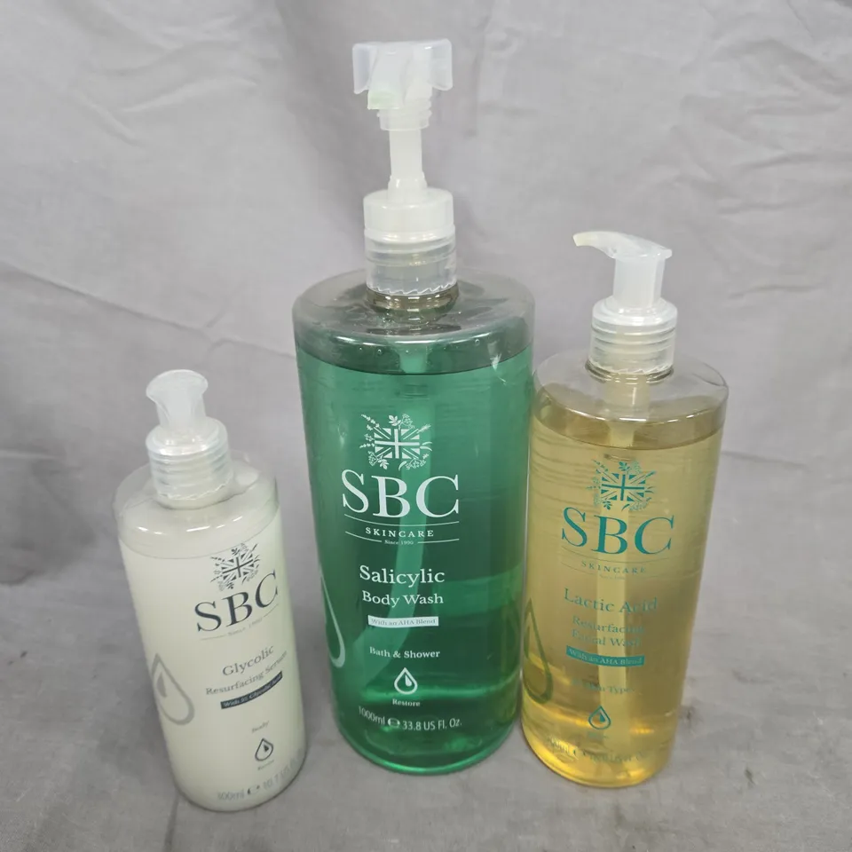 SBC SKINCARE GLYCOLIC, SALICYLIC & LACTIC ACID BODY WASHES – SET OF 3 