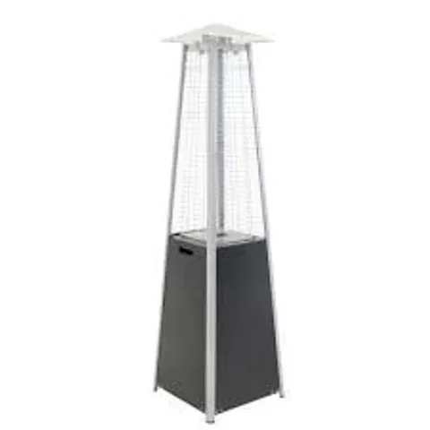 BOXED ARTEMIS 42000 STAINLESS STEEL NATURAL GLASS STANDING PATIO HEATER (2 BOXES)