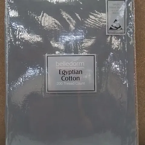 BRAND NEW BELLEDORM EGYPTIAN COTTON SINGLE FITTED SHEET  -GREY-