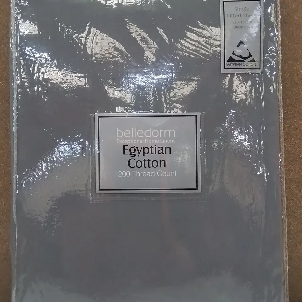 BRAND NEW BELLEDORM EGYPTIAN COTTON SINGLE FITTED SHEET  -GREY-