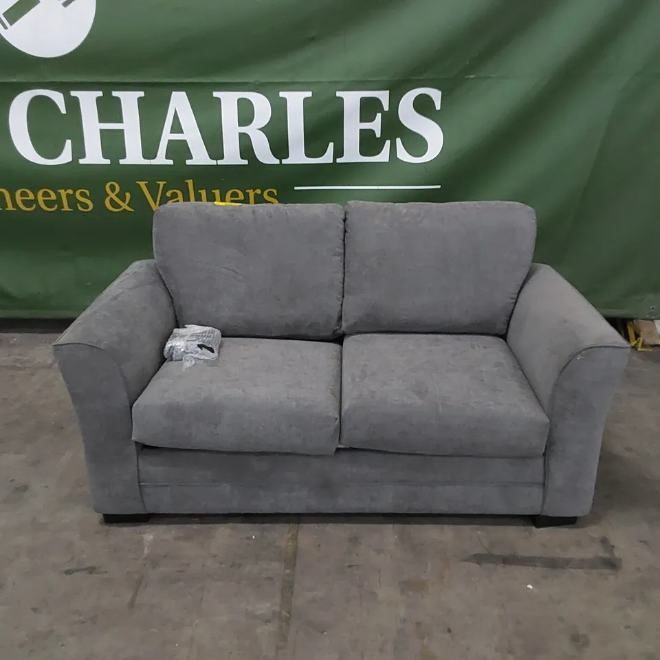BELVIDERE 2-SEATER FOLD OUT SOFA BED UPHOLSTERED IN GREY FABRIC 