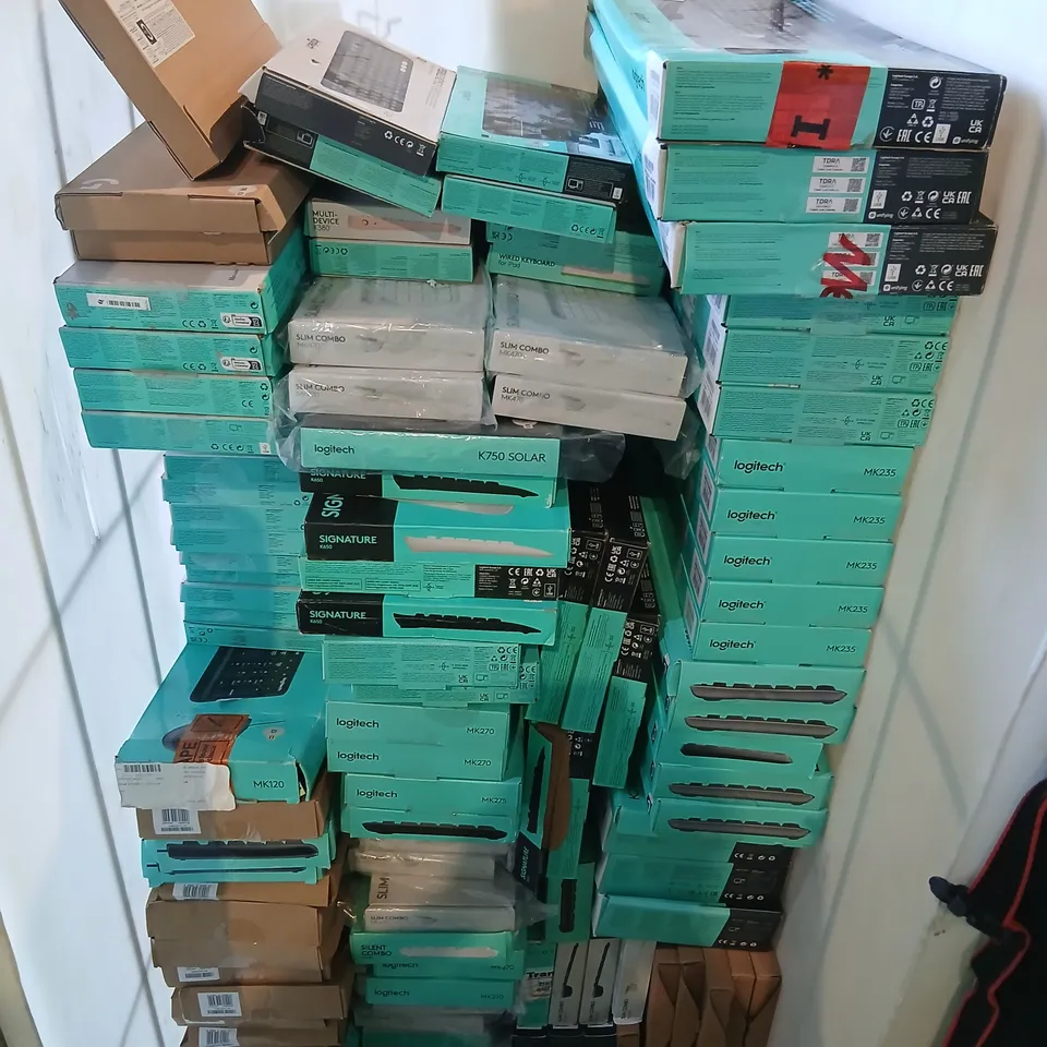 APPROXIMATELY 90 ASSORTED LOGITECH KEYBOARDS AND ACCESSORIES 