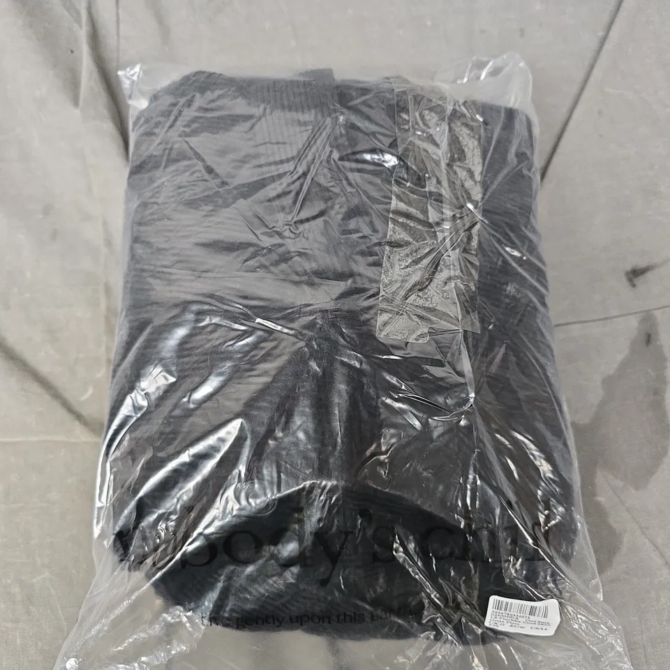 BAGGED NOBODYS CHILD LS FINCHLEY CORD SHIRT DRESS IN CORD BLACK - UK 12