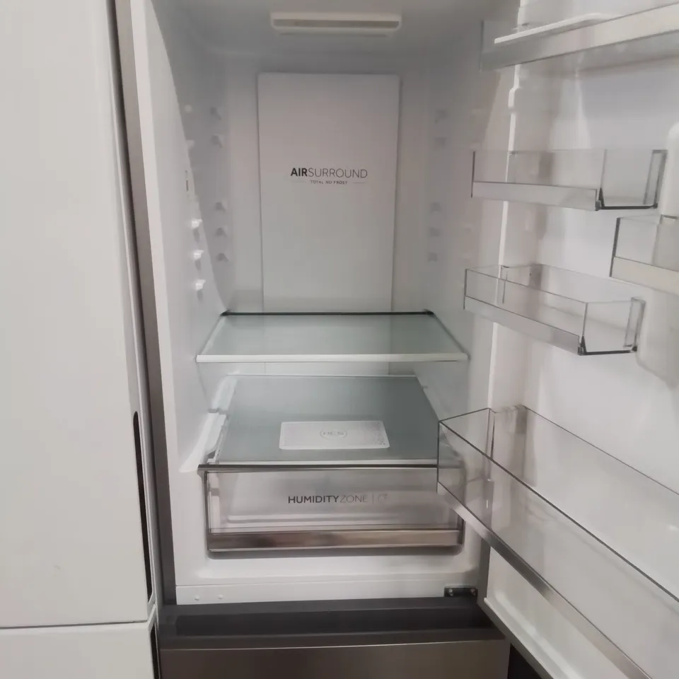 HAIER FREESTANDING FRIDGE FREEZER IN SILVER HDW1618DNPK - UNPROCESSED RAW RETURN