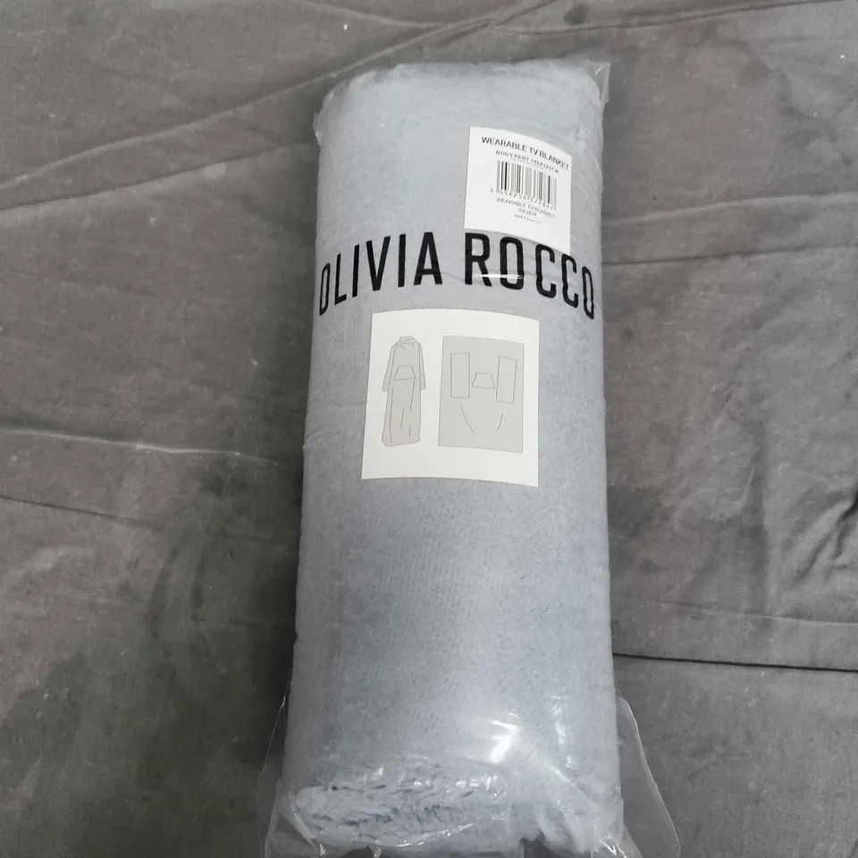 BAGGED OLIVIA ROCCO WEARABLE TV BLANKET IN GREY - 140X183CM