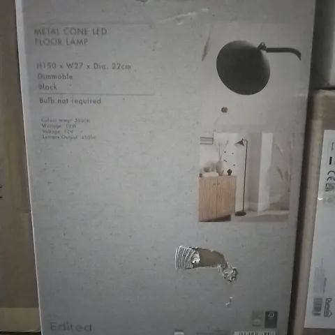 BOXED METAL CONE LED FLOOR LAMP