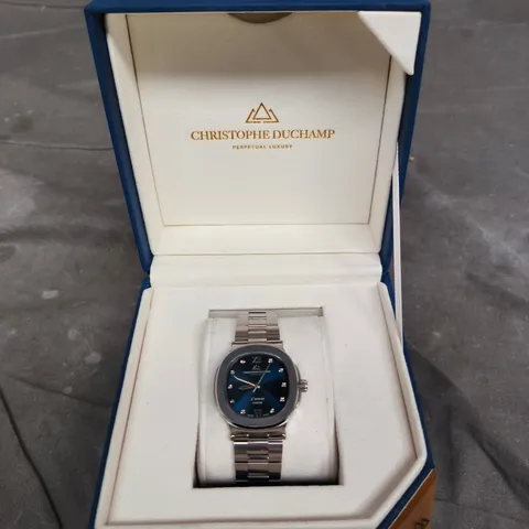 CHRISTOPHE DUCHAMP WRISTWATCH – BLUE DIAL, STAINLESS STEEL BRACELET