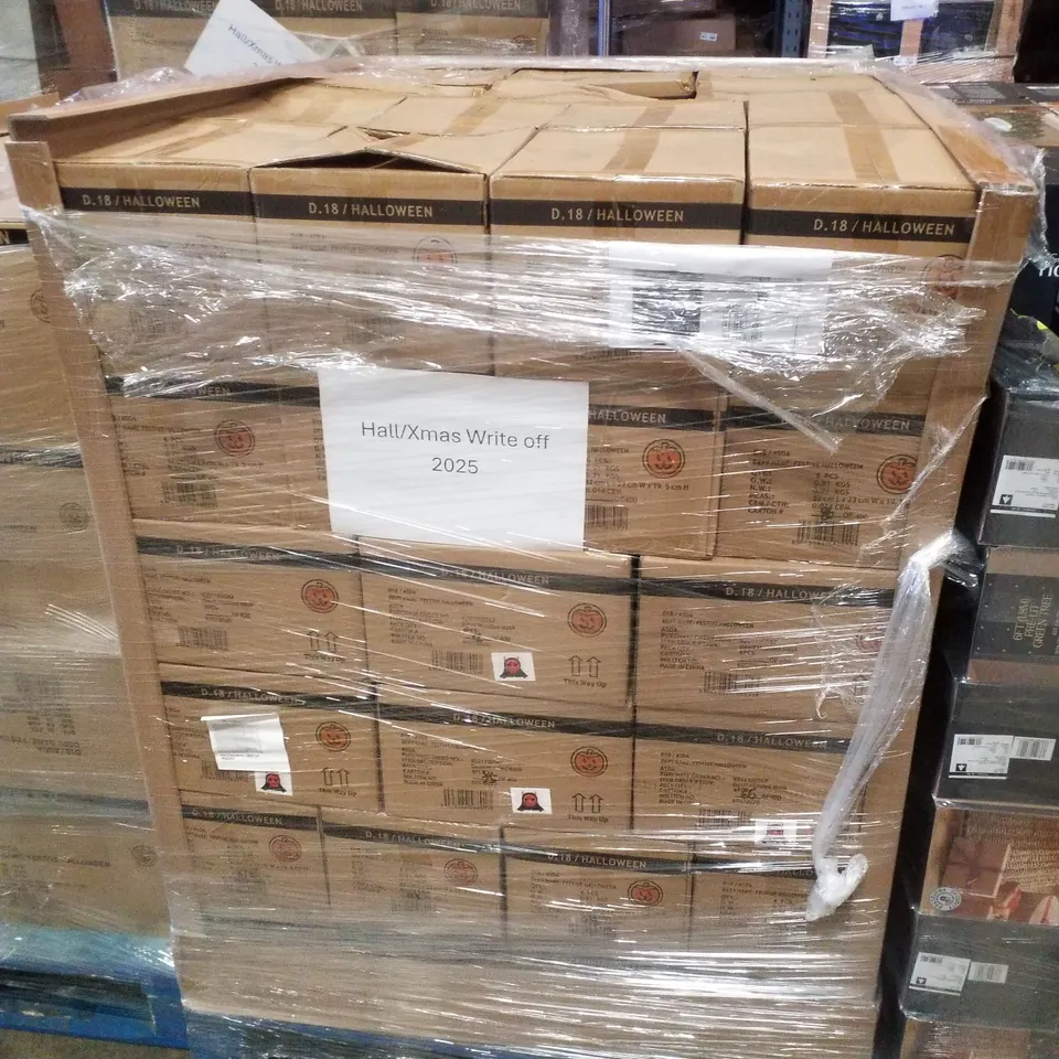 PALLET CONTAINING APPROXIMATELY 84 BOXES OF 6 BRAND NEW DEVIL HOODED MASKS