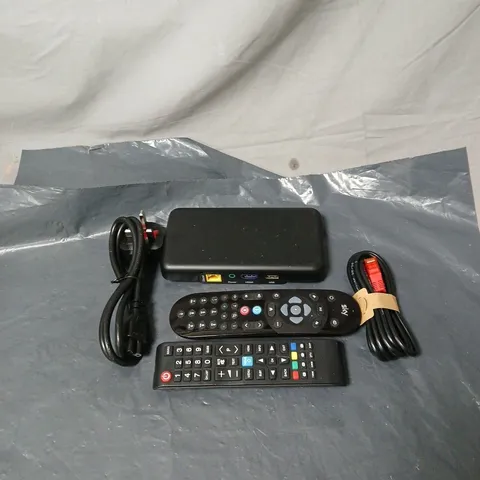APPROXIMATELY 20 ASSORTED ITEMS TO INCLUDE REMOTE CONTROLS, TV BOX MINI, POWER PACKS, CABLES ETC