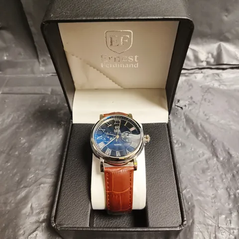 MENS ERNEST FERDINAND WATCH β FUNCTIONING SUB DIALS β LEATHER STRAP