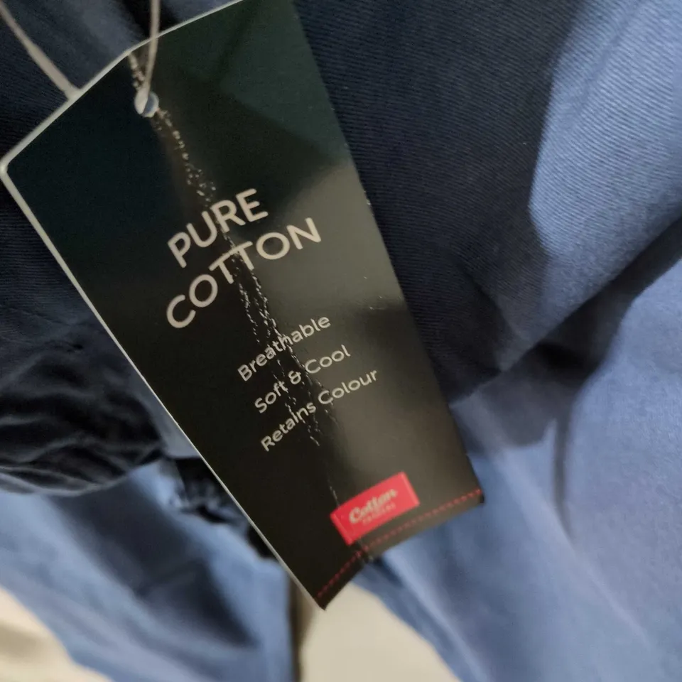 COTTON TRADERS NAVY COTTON TROUSERS, UK 38
