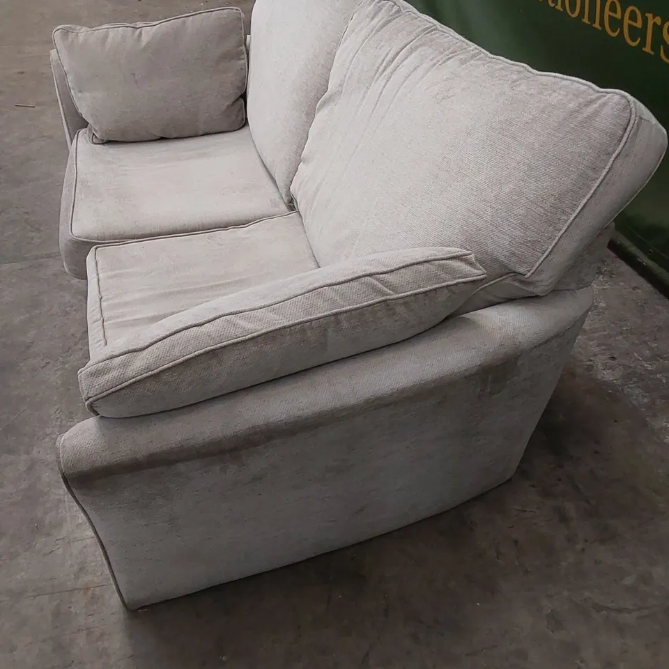 DESIGNER FABRIC UPHOLSTERED SOFA WITH CUSHIONS 