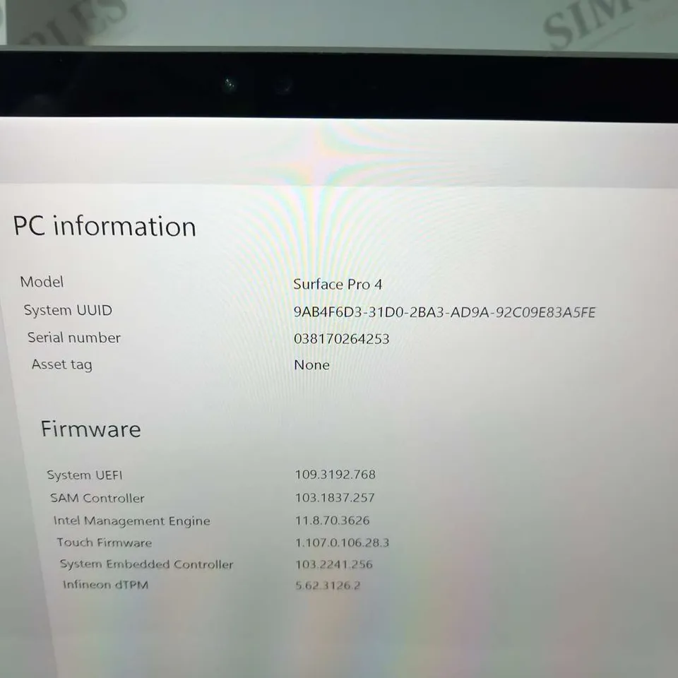 MICROSOFT SURFACE PRO 4 128GB 1724