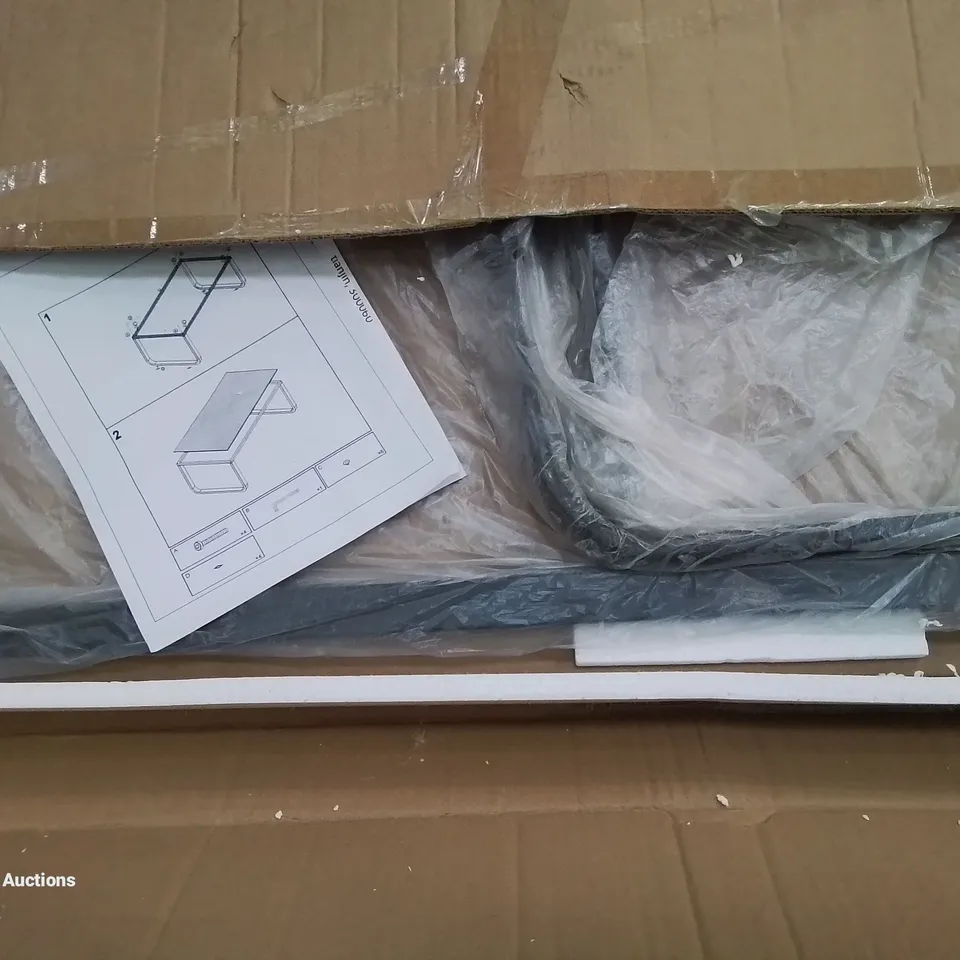A BOXED GLASS COFFEE TABLE