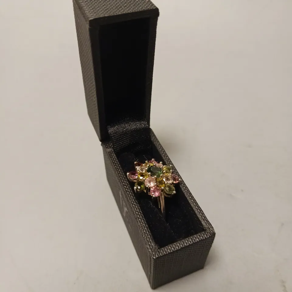 TJC MULTI COLOURED STONE RING 