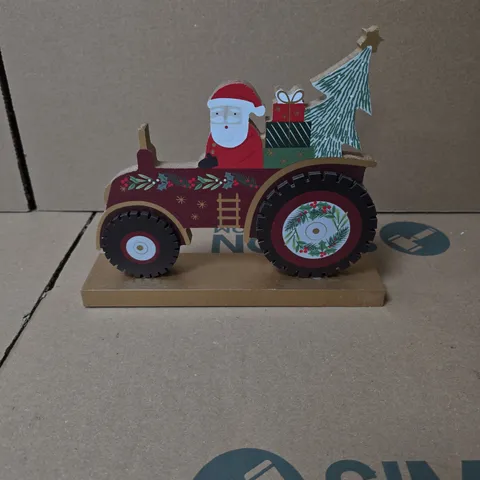 BOX OF 4 X GISELA GRAHAM SET OF 6 WOODEN FATHER CHRISTMAS ORNAMENTS