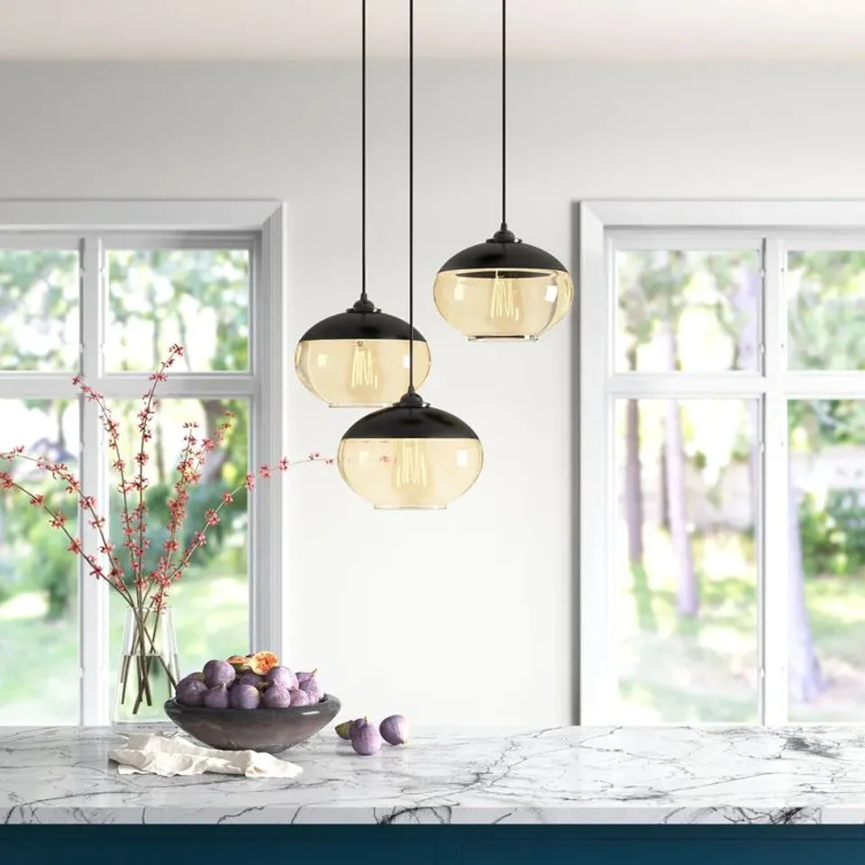 BOXED FAIRY 3-LIGHT BLACK CLUSTER PENDANT LIGHT (1 BOX)