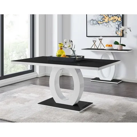 BOXED CHOWCHILLA WHITE 6 PERSON DINING TABLE (2 BOXES)