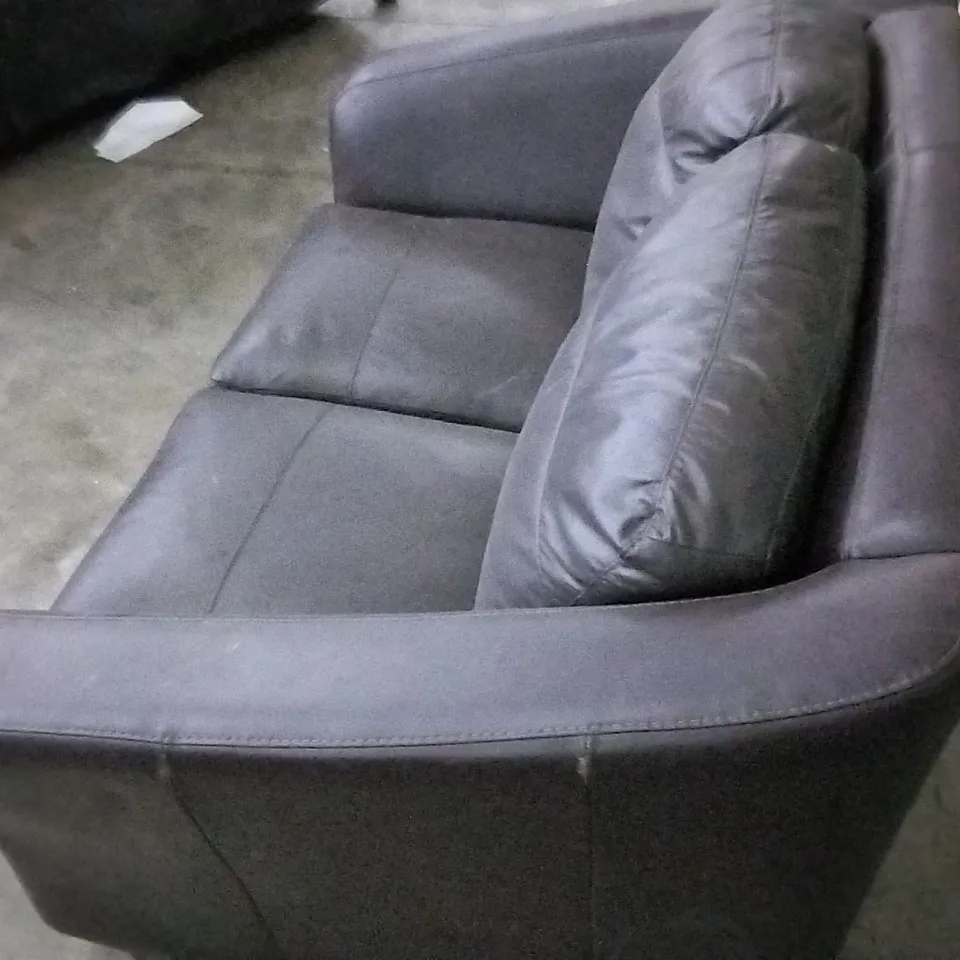QUALITY 2 SEATER DARK BROWN LEATHER SOFA