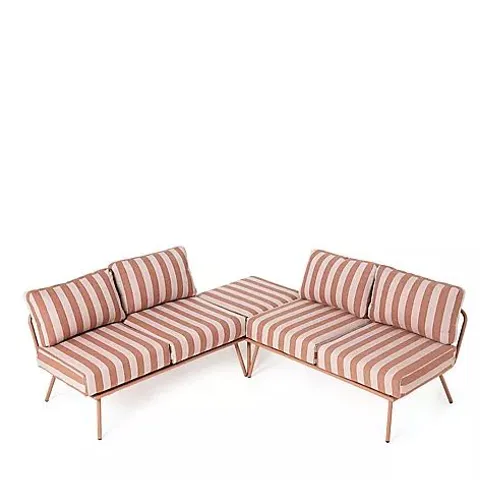 BOXED GARDEN STORIES STUDIO 70 STRIPE MULTI WAY CORNER SOFA WITH LOUNGER