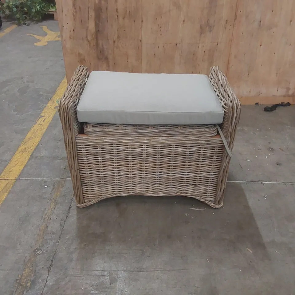 DESIGNER RATTAN STORAGE BENCH