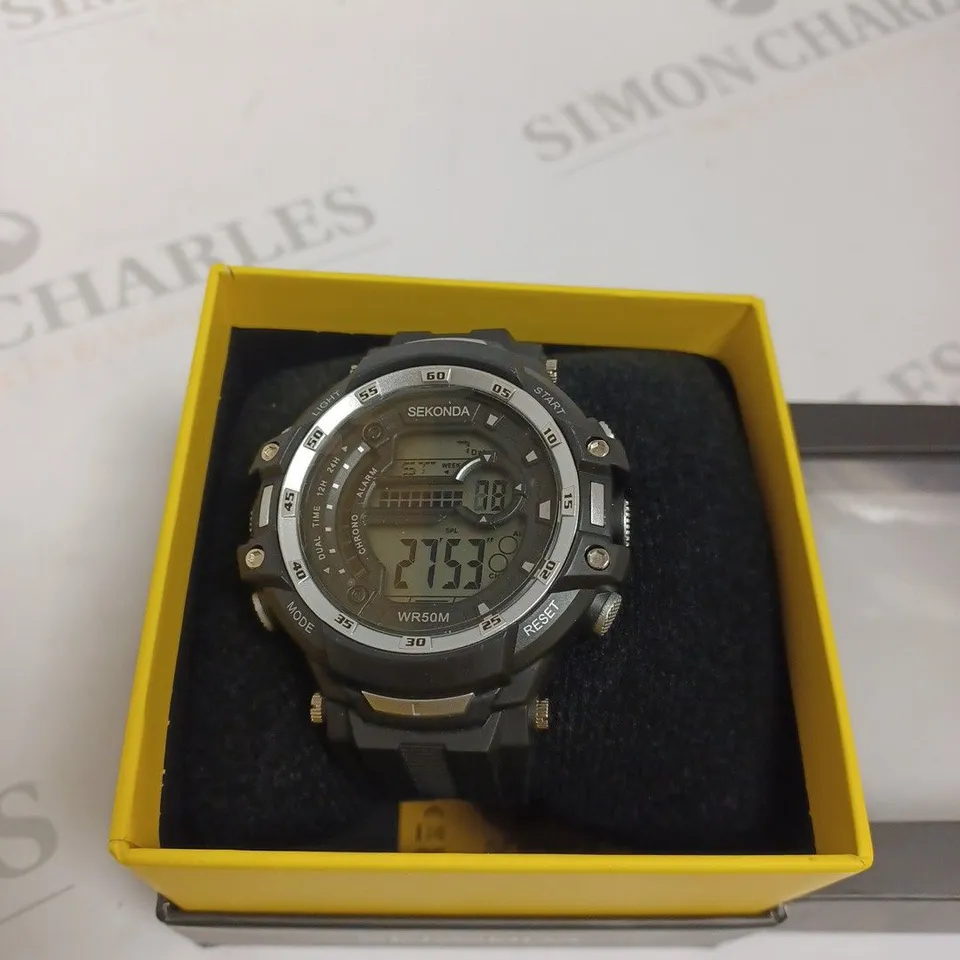 SEKONDA GENTS DIGITAL WATCH WITH SILICON - BLACK