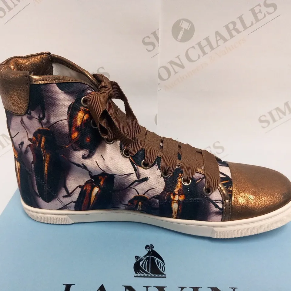 BOXED PAIR OF LANVIN BASKET HIGH TOP SNEAKERS SIZE 40
