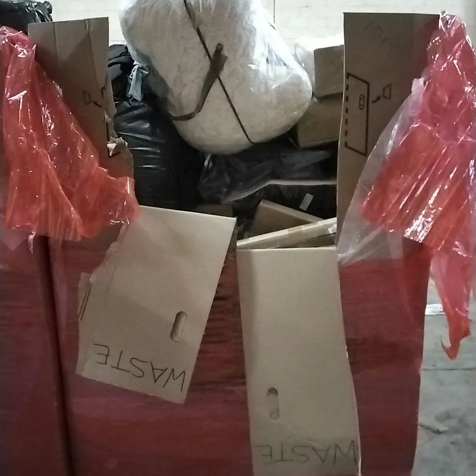 PALLET OF HOUSEHOLD ITEMS TO INCLUDE PROFESSIONAL BLENDER, 500MM SLIMLINE HEATER WITH THERMOSTAT, ELLIPTICAL MACHINE, ACRYLIC SHOWER CHAIR, LED 6W BULBS AND OTHER ASSORTED ITEMS...