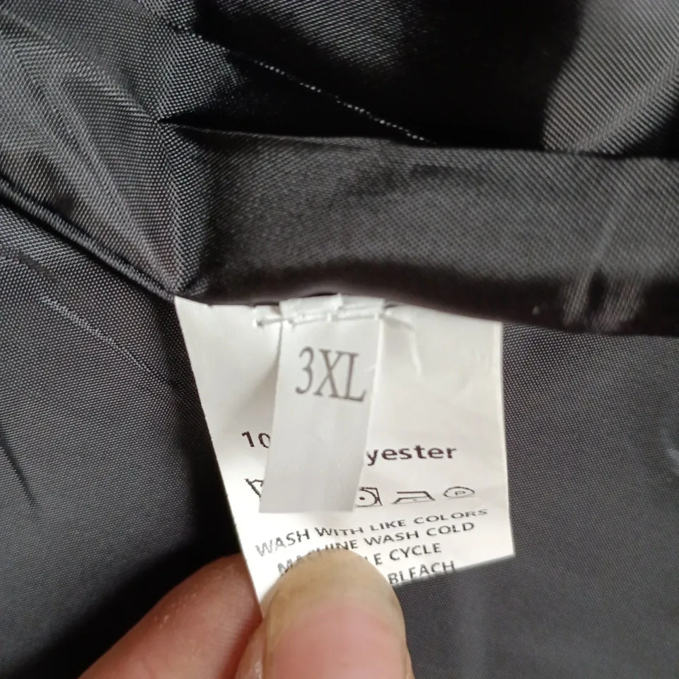 UK 3XL BLACK BLAZER JACKET, SINGLE-BREASTED WITH NOTCH LAPELS