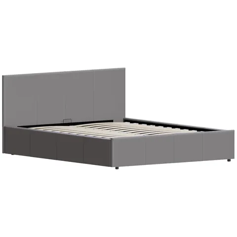 BOXED LASSIC LISBON KING SIZE FAUX LEATHER BED - GREY (1 BOX)