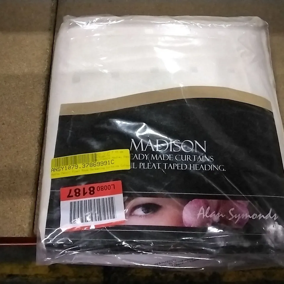 BAGGED HADLEY PENCIL PLEAT ROOM DARKENING CURTAINS CREAM 