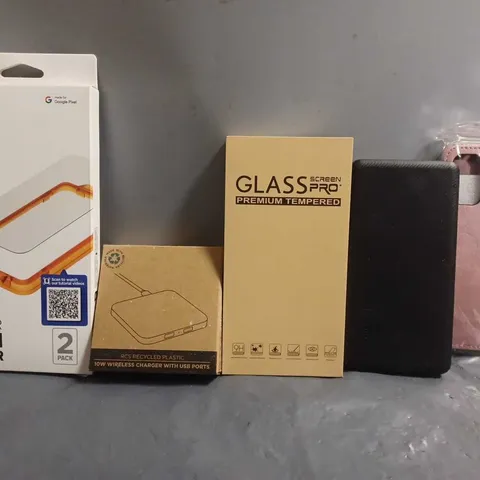 BOX OF APPROXIMATELY 15 ASSORTED ITEMS TO INCLUDE - PHONE CASES , TEMPERED GLASS . POWER BANK ETC