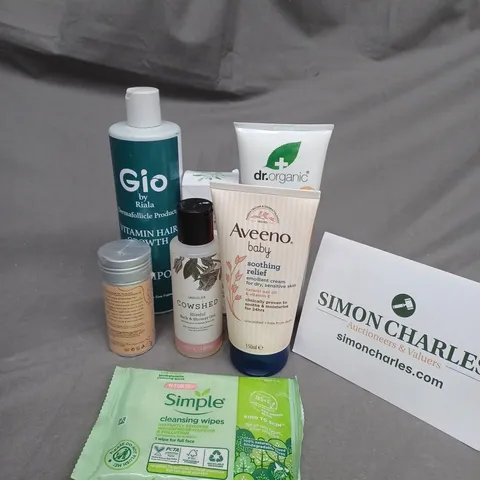 TOTE OF ASSORTED COSMETIC ITEMS TOO INCLUDE , SHAMPOO , WIPES , ETC