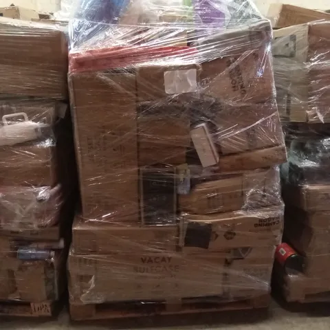 PALLET OF ASSORTED E-COMMERCE GOODS AND PRODUCTS TO INCLUDE; SUITCASE/CABIN BAGS, CAMPING WAGONS, GYM MATS ETC
